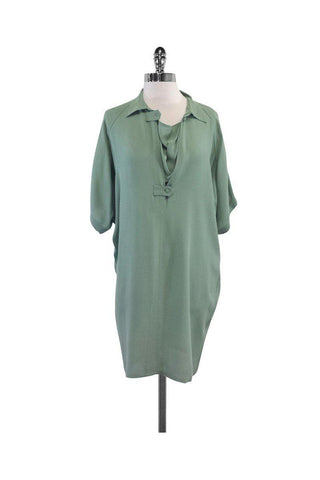 balenciaga - Seafoam Green Short Sleeve Shift Dress Sz 6