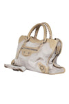 balenciaga - White & Cream Calf Hair Convertible Satchel