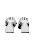 balenciaga - White Leather Strappy Buckle Detail Sandals Sz 10
