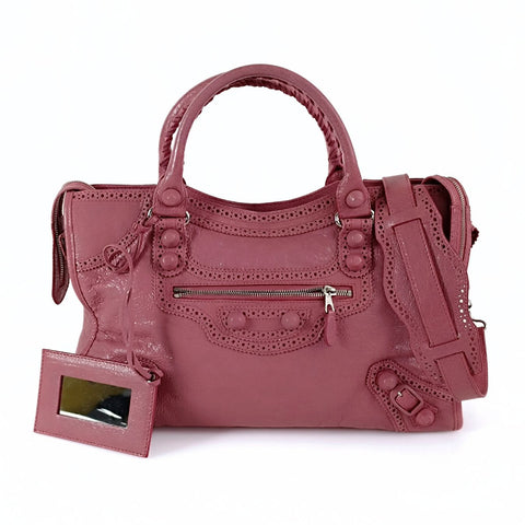 balenciaga balenciaga balenciaga City shoulder bag in pink leather