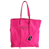balenciaga balenciaga balenciaga Papier vertical shoulder bag in fuchsia leather
