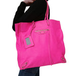 balenciaga balenciaga balenciaga Papier vertical shoulder bag in fuchsia leather