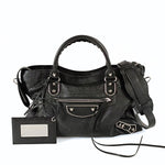 balenciaga balenciaga balenciaga Le City Metallic Medium shoulder bag in black leather