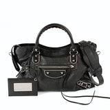 balenciaga balenciaga balenciaga Le City Metallic Medium shoulder bag in black leather