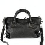 balenciaga balenciaga balenciaga Le City Metallic Medium shoulder bag in black leather
