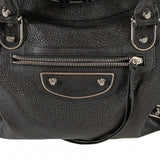balenciaga balenciaga balenciaga Le City Metallic Medium shoulder bag in black leather