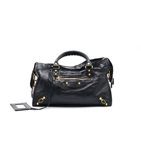 balenciaga Giant City Bag BLACK GHW