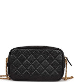Chanel Lucky Charms Mini Camera Bag Black Aged Calfskin Aged Gold Hardware