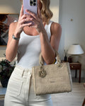 *FIRE PRICE* Christian Dior Medium Lady D-Lite Bag in Beige Cannage Canvas with Champagne Gold Hardware RRP ¬£4,300