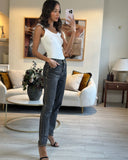 *HOT* Chanel 23N Coco Neige Washed Black Printed Straight Leg Jeans with Gold Chain Trim & CC Pocket Details Size FR 36 (UK 8) RRP ¬£3,250