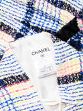 Chanel Logo Fantasy Tweed Fringe High Waisted Skirt Multicolor