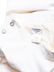 Chanel Logo High Wasted Wide Sailor Pants White