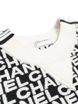 Chanel Logo Knit Zipper Sweater Black White