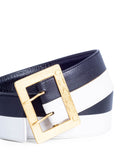 Chanel Logo Leather Wide Belt Black White
