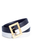 Chanel Logo Leather Wide Belt Black White