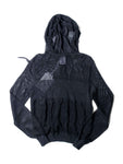 Chanel Logo Mesh Knit Zip Up Hoodie Sweater Black