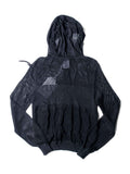 Chanel Logo Mesh Knit Zip Up Hoodie Sweater Black