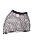 Chanel Logo Mini Asymmetric Mesh Beaded Skirt Black White