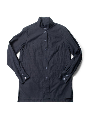 Chanel Logo Quilted Cotton Button Up Jacket Black