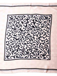 Chanel Logo Silk Royal Floral Scarf Pink Black