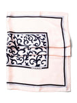 Chanel Logo Silk Royal Floral Scarf Pink Black