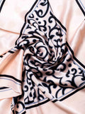 Chanel Logo Silk Royal Floral Scarf Pink Black