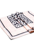 Chanel Logo Silk Royal Floral Scarf Pink Black