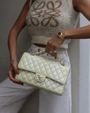 *RARE* Chanel Lemon Sobert Shimmer Medium Classic Double Flap Bag in Iridescent Calfskin Gold Hardware  RRP ¬£8,530