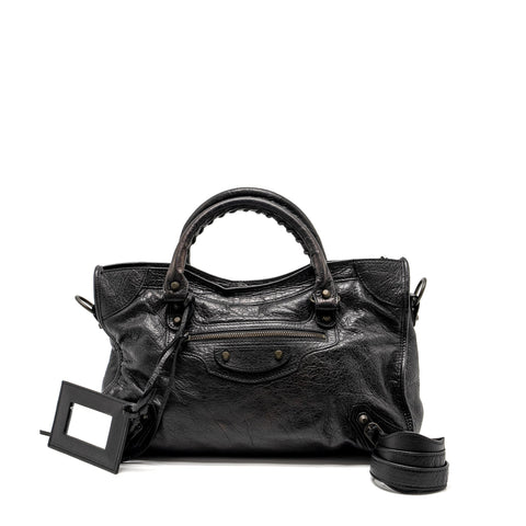 balenciaga Giant City Bag Leather Black ruthenium Hardware