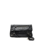 balenciaga City Fold Clutch/ Shoulder Bag Dark Grey SHW