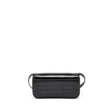balenciaga Gossip shoulder bag croc-embossed calfskin black GHW