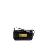 balenciaga Gossip shoulder bag croc-embossed calfskin black GHW