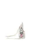 balenciaga City Graffiti Classic Studs bag leather white / pink/ black with black hardware