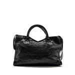 balenciaga City Bag Calfskin Black Ruthenium Hardware