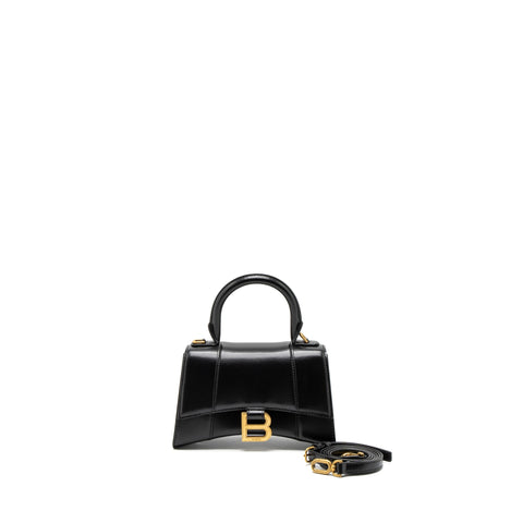 balenciaga Hourglass XS Calfskin Black GHW