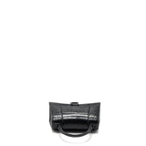 balenciaga Hourglass S Croc-Embossed Calfskin So Black