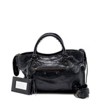 balenciaga Classic City Bag leather Black Ruthenium Gold Hardware