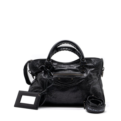 balenciaga Classic City Bag Leather Black ruthenium silver Hardware