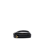 balenciaga Ghost Sling Bag Croc Embossed Leather Black GHW