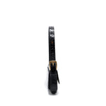 balenciaga Ghost Sling Bag Croc Embossed Leather Black GHW