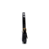 balenciaga Ghost Sling Bag Croc Embossed Leather Black GHW