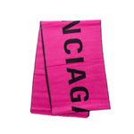 balenciaga 30*205cm Logo Scarf Wool Pink/ Multicolour