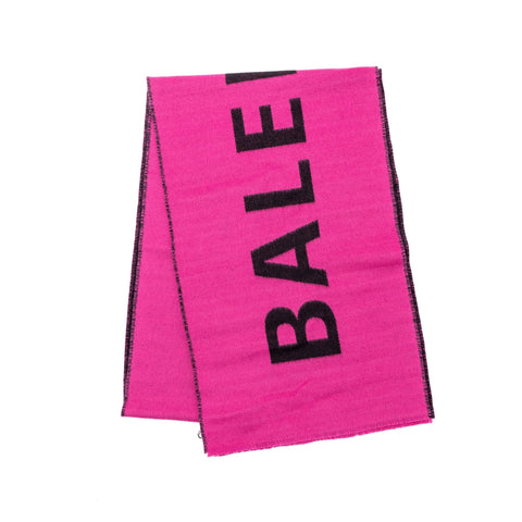 balenciaga 30*205cm Logo Scarf Wool Pink/ Multicolour