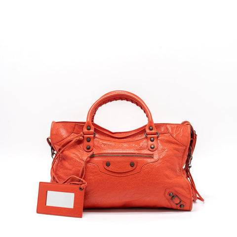 balenciaga Classic City Bag Nappa Tomato/Red Black Hardware
