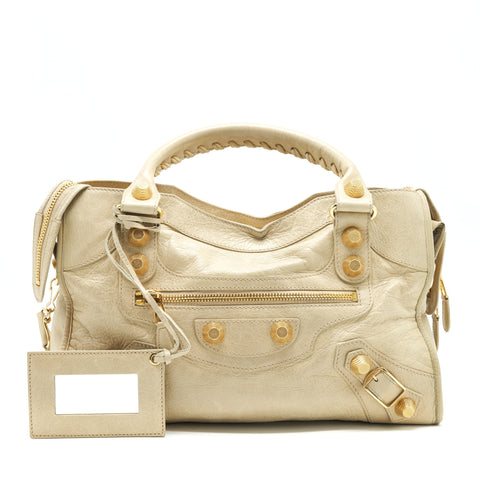 balenciaga Giant City Bag Beige GHW