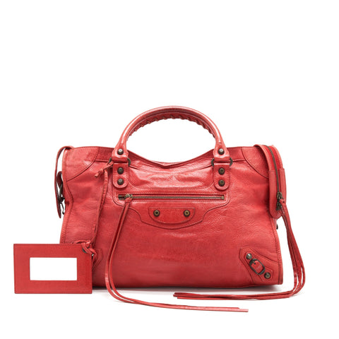 balenciaga CLASSIC CITY BAG RED