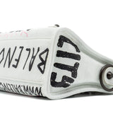 balenciaga City Graffiti Classic Studs bag leather white / pink/ black with black hardware