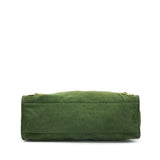 balenciaga GIANT CITY BAG IN SUEDE GREEN GHW