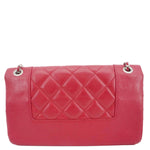 CHANEL Mademoiselle Vintage Flap Sheepskin Leather Crossbody Bag Pink