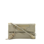 balenciaga city Fold Clutch/ Shoulder Bag grey GHW